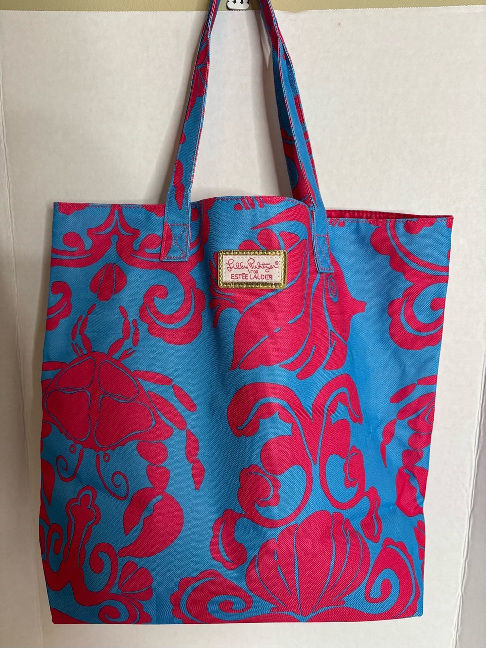 Lilly Pulitzer Blue and Pink Patterned Tote